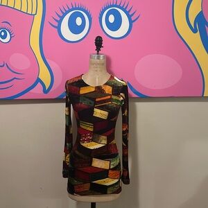 Moschino cheap and chic patchwork stretch, velvet, mini dress or tunic top